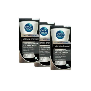 3x Pearl Drops Daily Whitening Ultimate Charcoal Zahnpasta, 50 ml