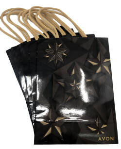 5 x Avon Geschenktasche Schwarz mit Sternen