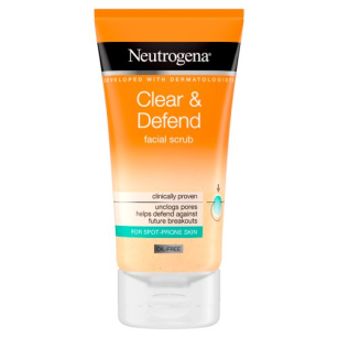 Neutrogena Clear&Defend Facial Scrub Vorbeugung von Hautunreinheiten, 150 ml